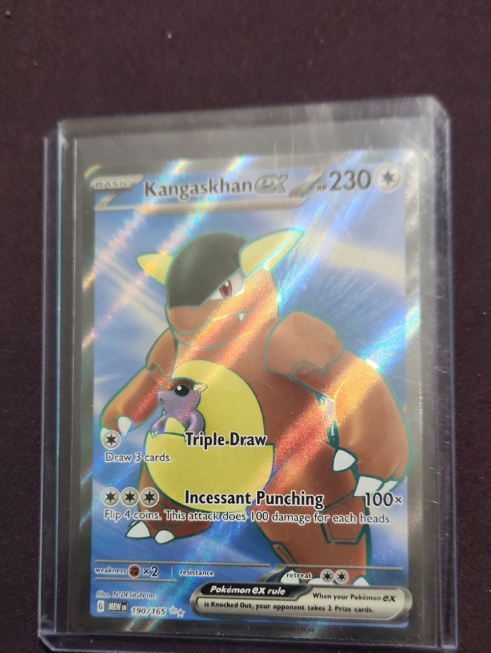 Pokemon 151 Kangaskhan EX 190/165 S&V Pokémon 151 Ultra Rare Holo Full Art